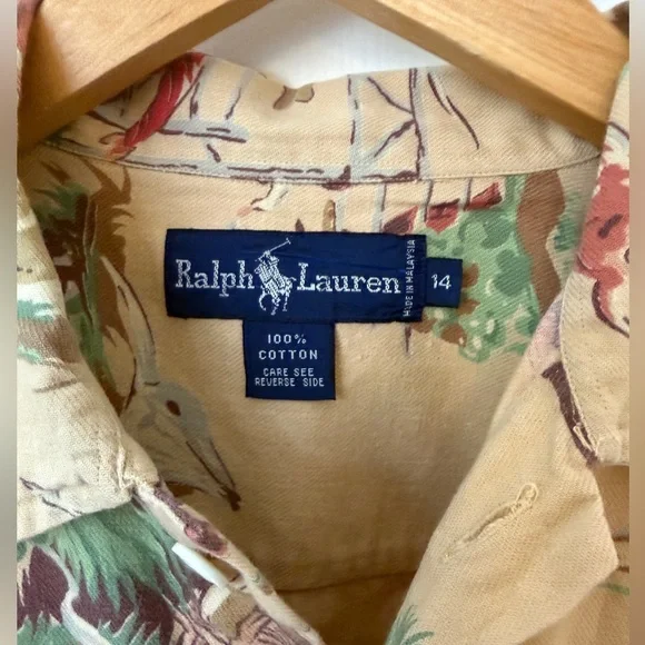 VTG Ralph Lauren Cowboy 🏇Western Rodeo Horse Print Button Down Flannel Shirt 14 - Picture 3 of 10